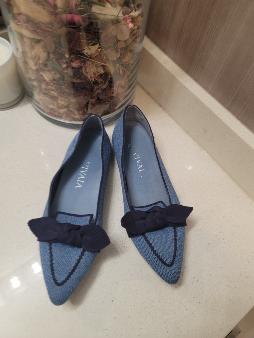 VIVAIA Michelle 2.0 Pointed Toe Bow Loafers Women EU 36 Blue Black/5.5
